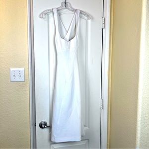 Black Halo White Midi Dress Size 2